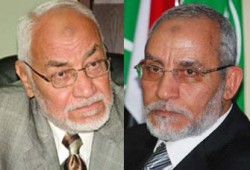 بديع وعاكف يقدمان واجب العزاء في شيخ الأزهر