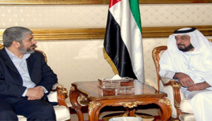 مشعل يبحث مع رئيس الإمارات تحديات القضية الفلسطينية