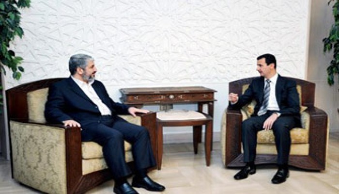 مشعل يلتقي الأسد ويبحث معه مستجدات الوضع الفلسطيني