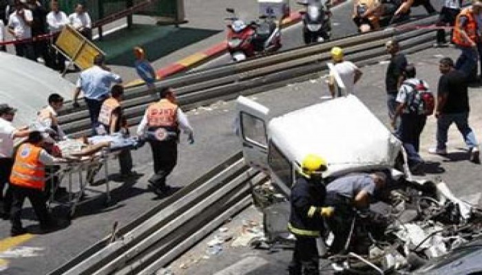 سائق يدهس سيارة للشرطة الصهيونية في القدس