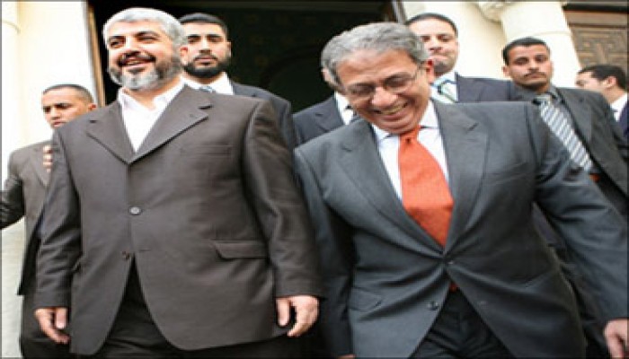 مباحثات بين عمرو موسى وخالد مشعل في دمشق