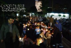 مسيرة شموع لأطفال مصر للتضامن مع غزة