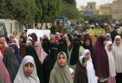 4 آلاف سيدة يتظاهرن في الفيوم من أجل غزة