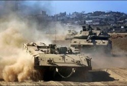 تفجير دبابة صهيونية شرق جباليا بلغم أرضي