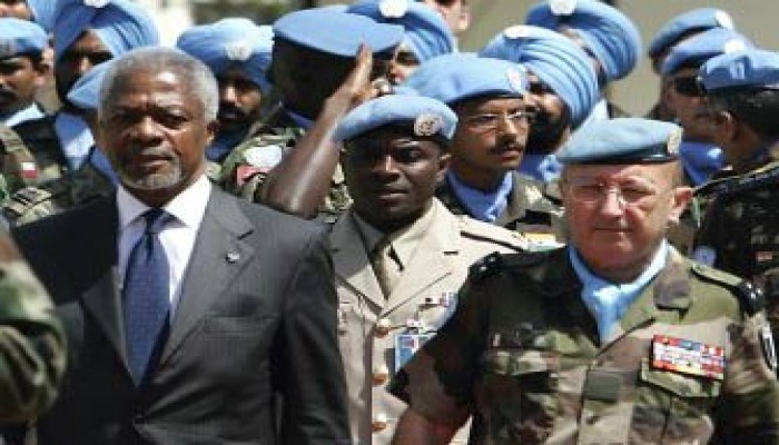 عنان يتهم الصهاينة بارتكاب انتهاكات للهدنة ويصف حصارهم للبنان بالـ"مهين"