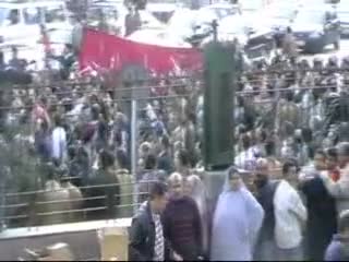 مظاهرة أمام مسجد النور نصرة لغزة