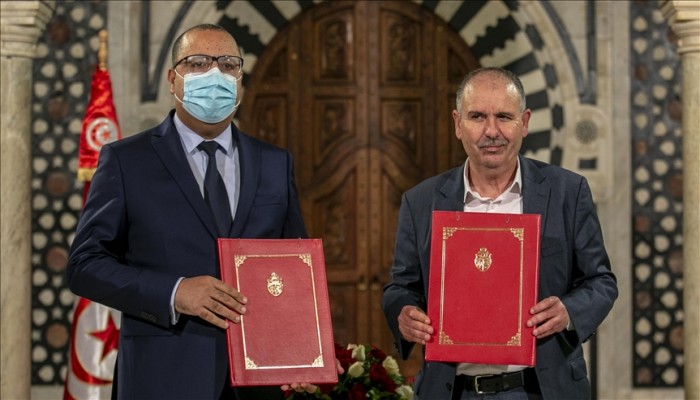 تونس.. اتفاق المشيشي و"اتحاد الشغل" على إصلاح 7 مؤسسات حكومية