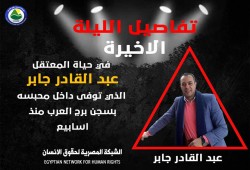 الشبكة المصرية توثق الليلة الأخيرة في حياة المعتقل عبد القادر جابر بسجن برج العرب