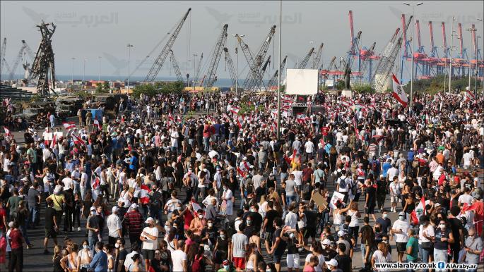 مظاهرات حاشدة في بيروت بذكرى انفجار المرفأ