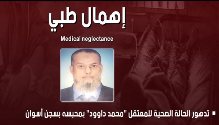 تدهور الحالة الصحية للمعتقل محمد داوود بمحبسه بسجن أسوان