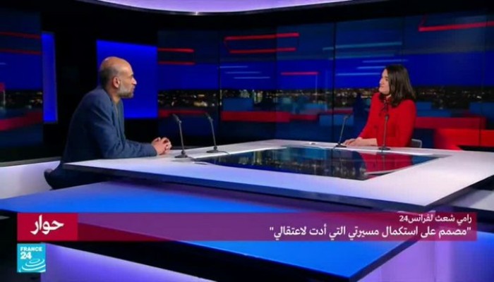 رامي شعث يتعهد بمواصلة طرح قضية المعتقلين في سجون الانقلاب