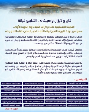 28مؤسسة مجتمع مدني بالكويت تؤكد رفضها للتطبيع مع الاحتلال