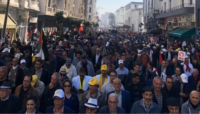 مظاهرة حاشدة في المغرب ضد غلاء الأسعار والتطبيع