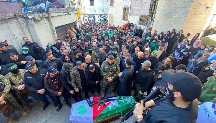 تشييع جثمان الشهيد القسامي حسنين في صيدا اللبنانية