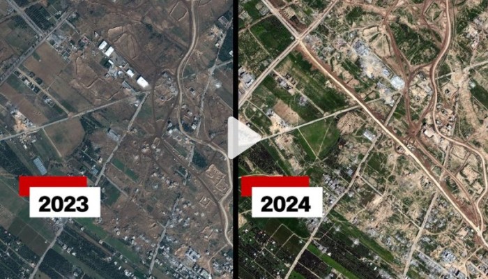 الاحتلال الصهيوني يشق طريقاً عبر غزة يقسمها إلى شطرين