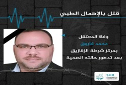 استشهاد المعتقل الشيخ محمد فاروق حسين بمركز شرطة الزقازيق