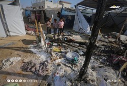 شهيدان و26 جريحا بقصف الاحتلال خيام النازحين والصحفيين في مشفى الأقصى