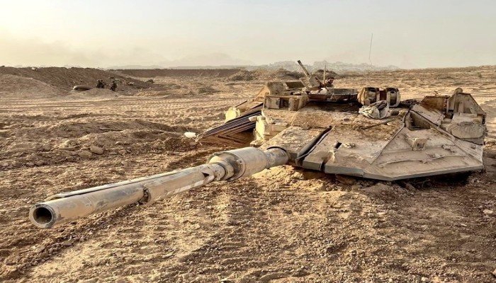 صور غير مسبوقة لتدمير دبابة ميركافا شمال قطاع غزة