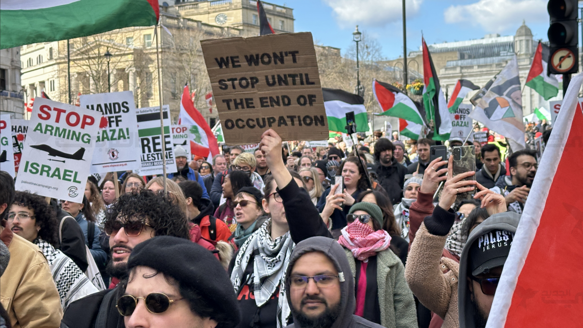 مظاهرة حاشدة في لندن تطالب بإدخال المساعدات الإنسانية إلى غزّة