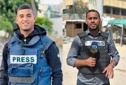 استشهاد الصحفيين محمد منصور وحسام شبات بقصف صهيوني على غزة