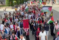 مظاهرة في ستوكهولم تنديدًا بمجازر الاحتلال بغزة