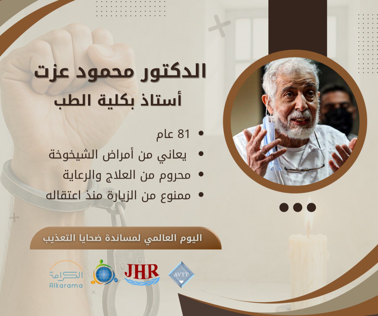 المطالبة بالحرية للدكتور محمود عزت