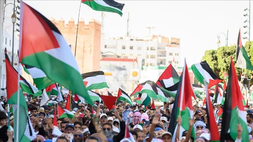 مظاهرات حاشدة في المغرب دعما لغزة والقضية الفلسطينية