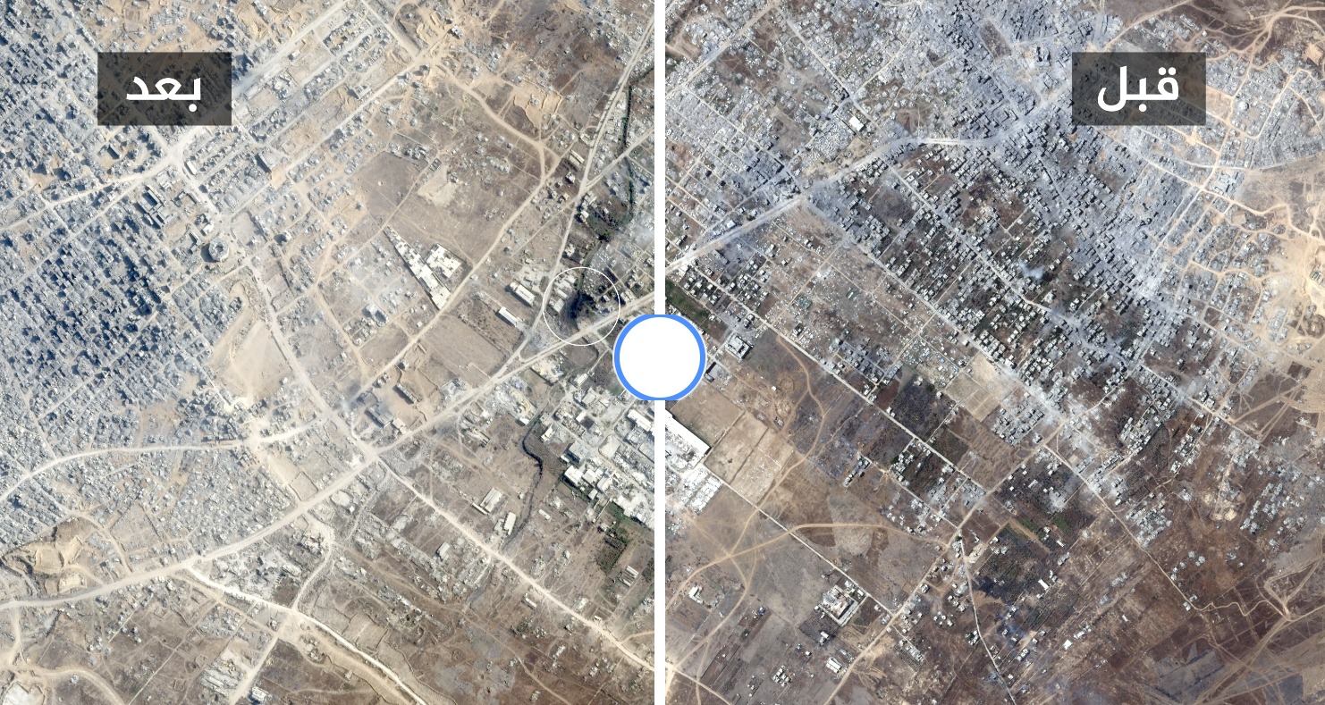 صور أقمار صناعية تكشف هجمات مكثفة للاحتلال على بيت حانون