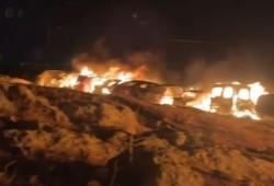 صهاينة يحرقون عشرات المركبات لفلسطينيين في رام الله