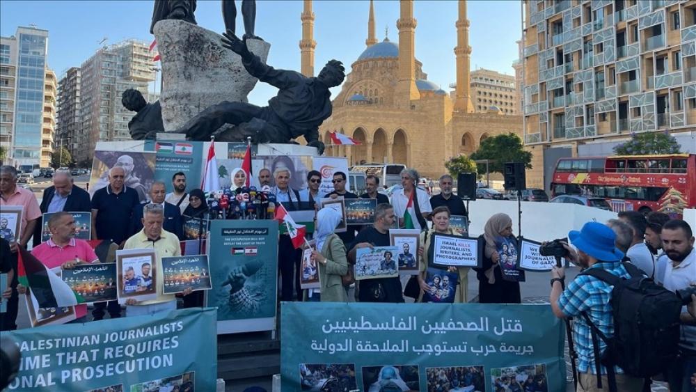 وقفة في بيروت تضامنا مع الصحفيين الفلسطينيين ضد الاستهداف الصهيوني