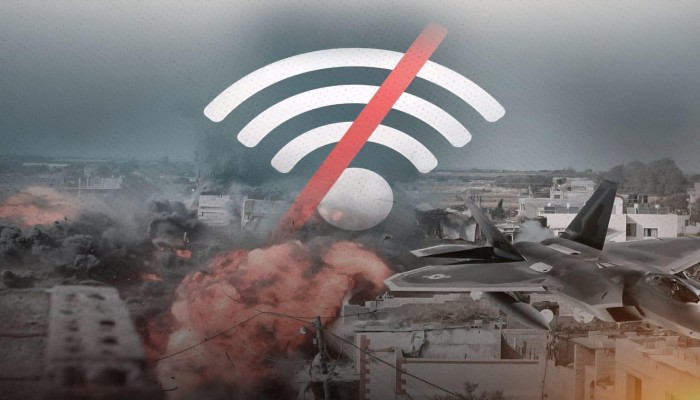 انقطاع الانترنت والاتصالات الأرضية في غزة