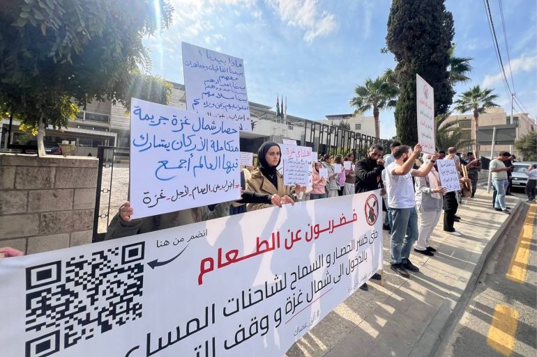 إضراب عن الطعام في الأردن تضامنا مع غزة