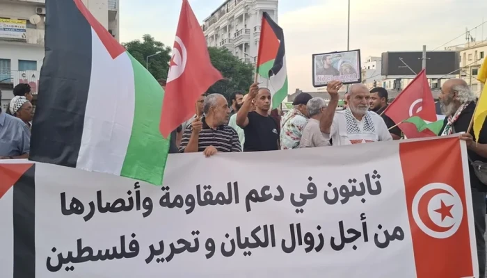 مسيرة حاشدة في تونس تضامنا مع غزة